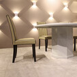 1.35M Round Marble Dining Set + Rolling Top LVN33+C9505